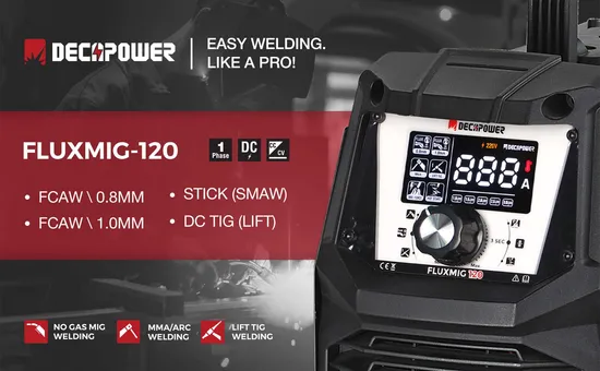 Decapower New Tech Arc TIG MIG Flux 3 in 1 Welder No Gas MIG Welding Machine with Screen Factory Price 